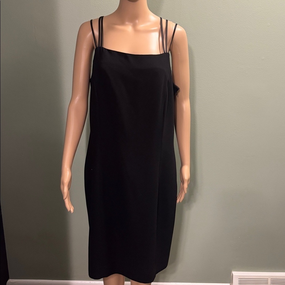 Vintage Elegant Black Strappy Dress size 16